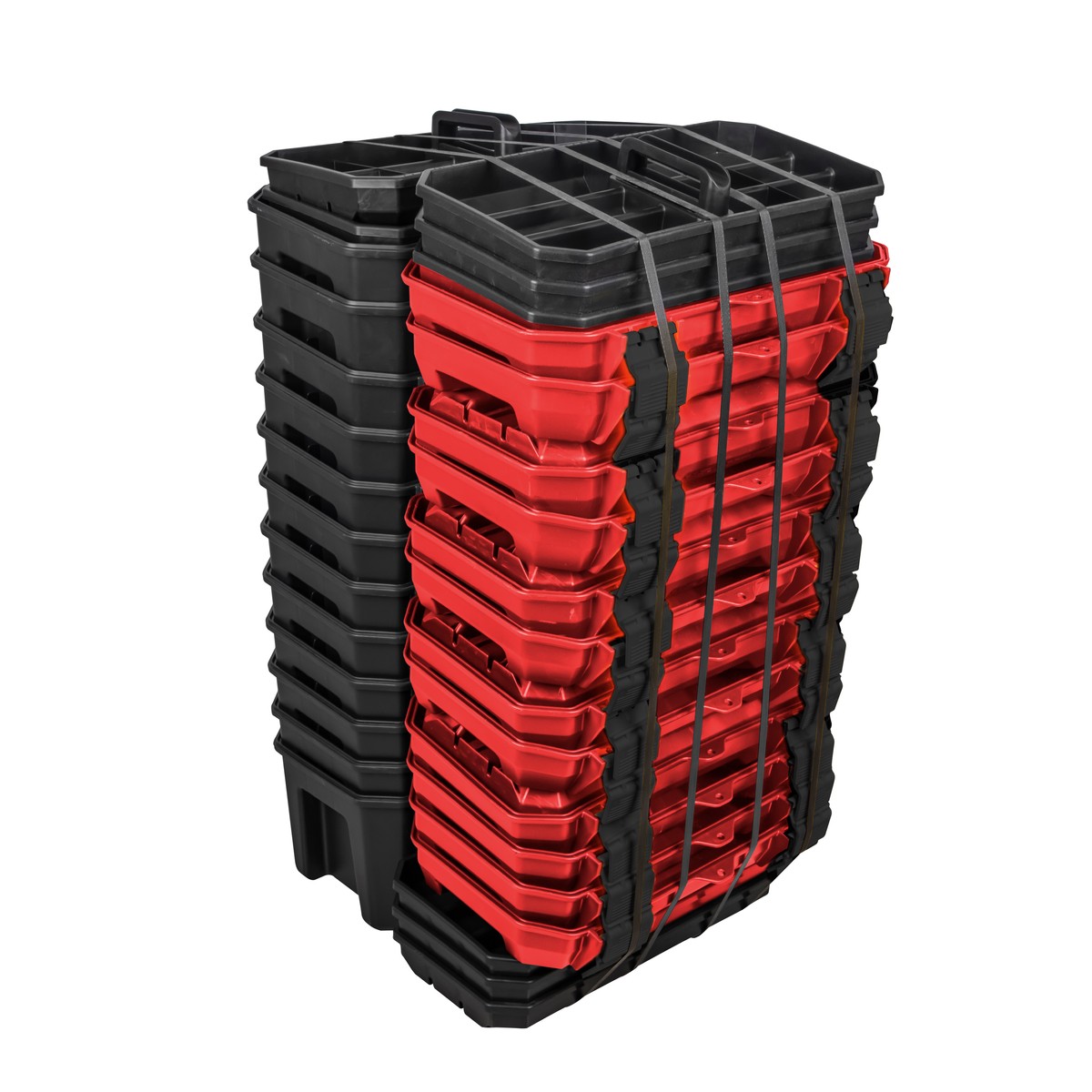 Juego de cajas portaherramientas plásticas con broches plásticos y charola, 15 piezas