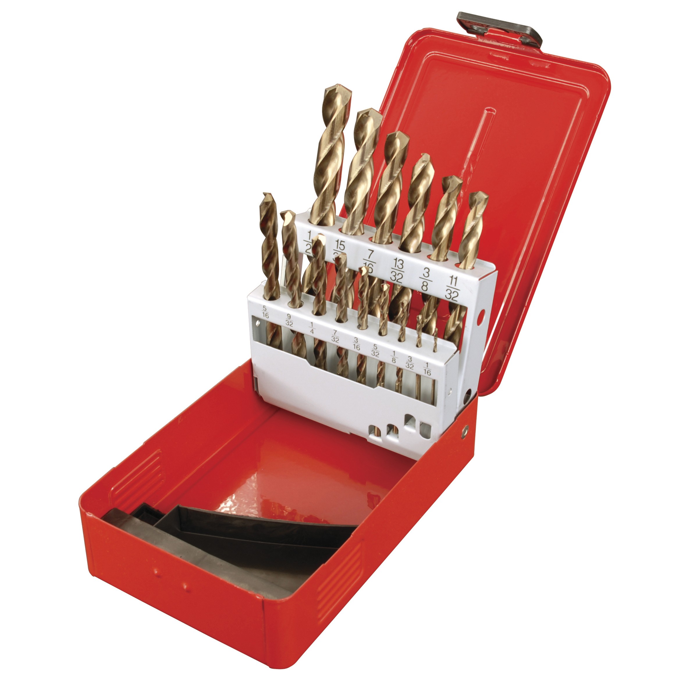 Juego de brocas con cobalto de acero de alta velocidad zanco recto, 15 piezas