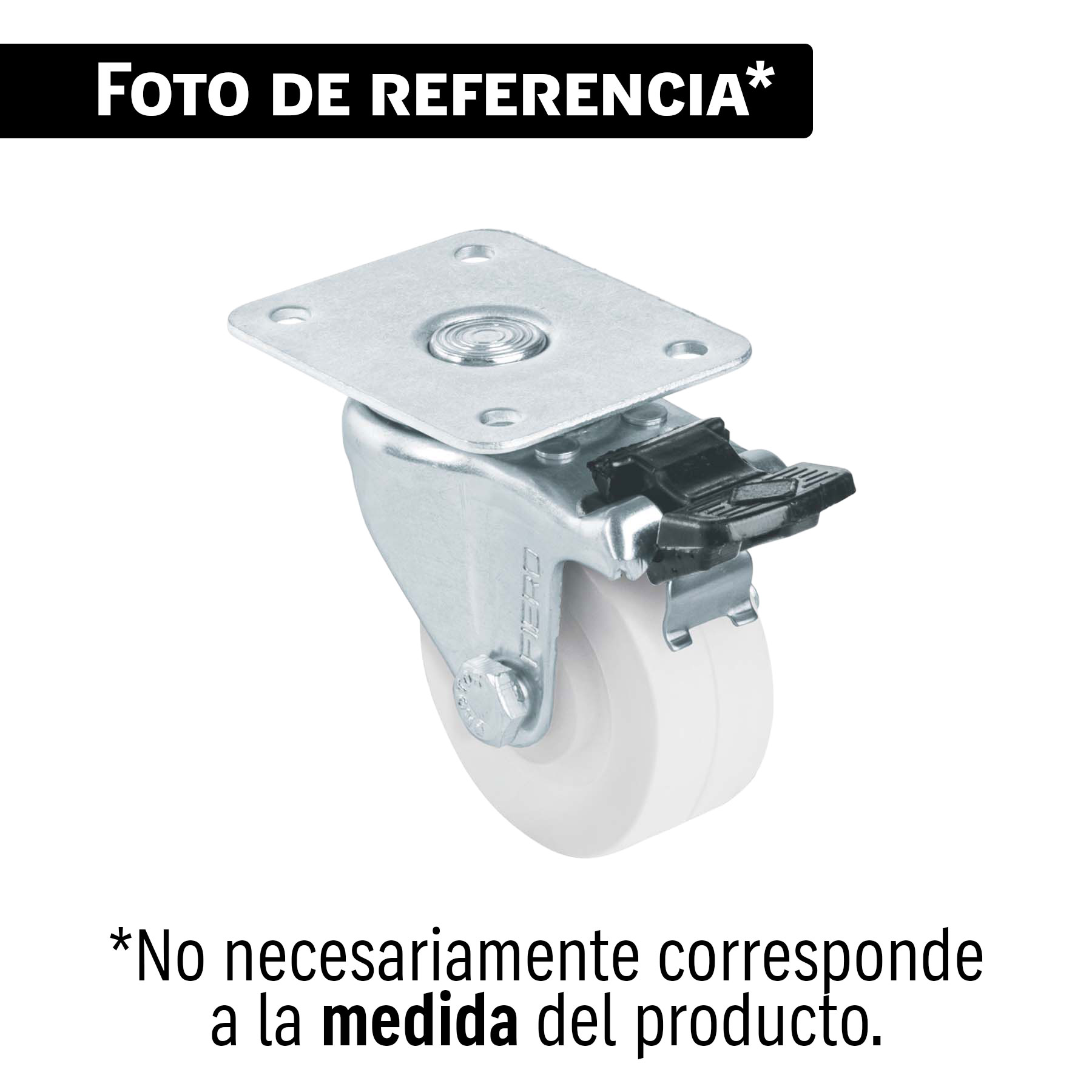 Rodaja de polietileno 3' placa giratoria, con freno, FIERO