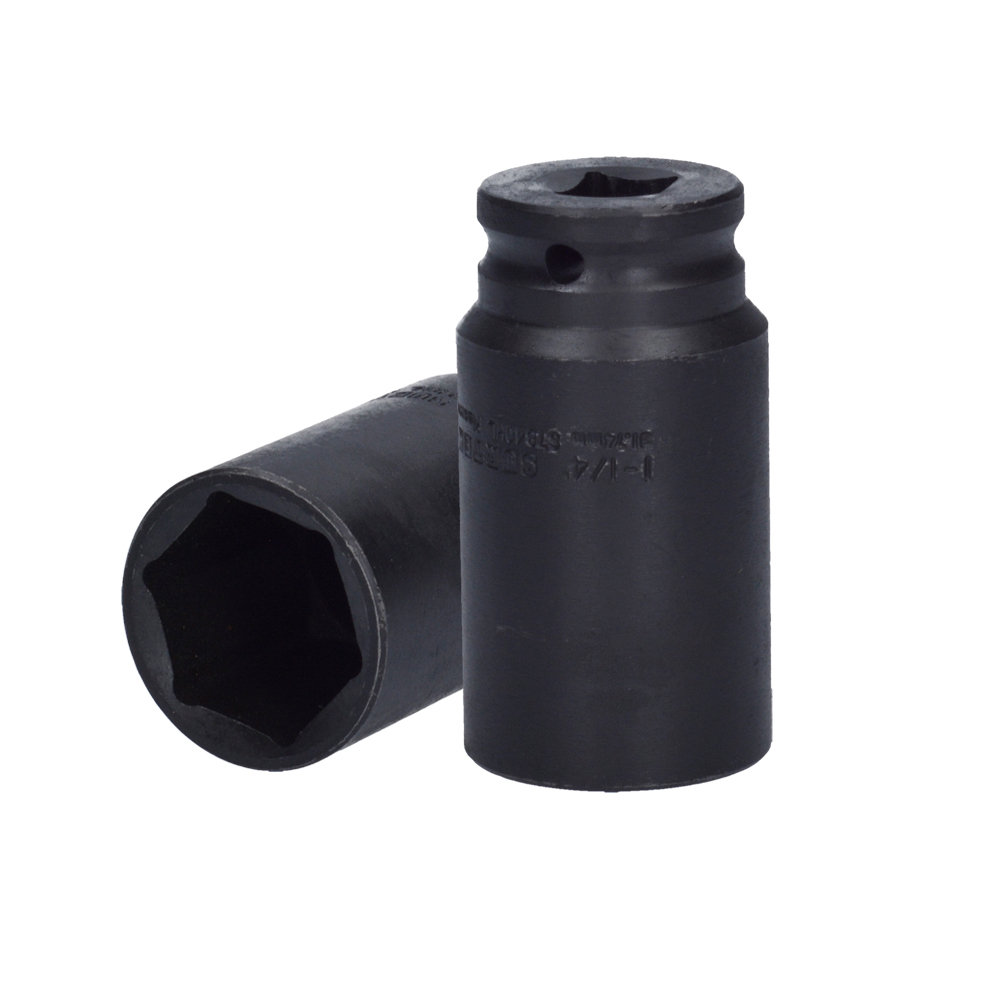 Dado de impacto largo cuadro de 1/2", 6 puntas, en pulgadas, 1-1/4"