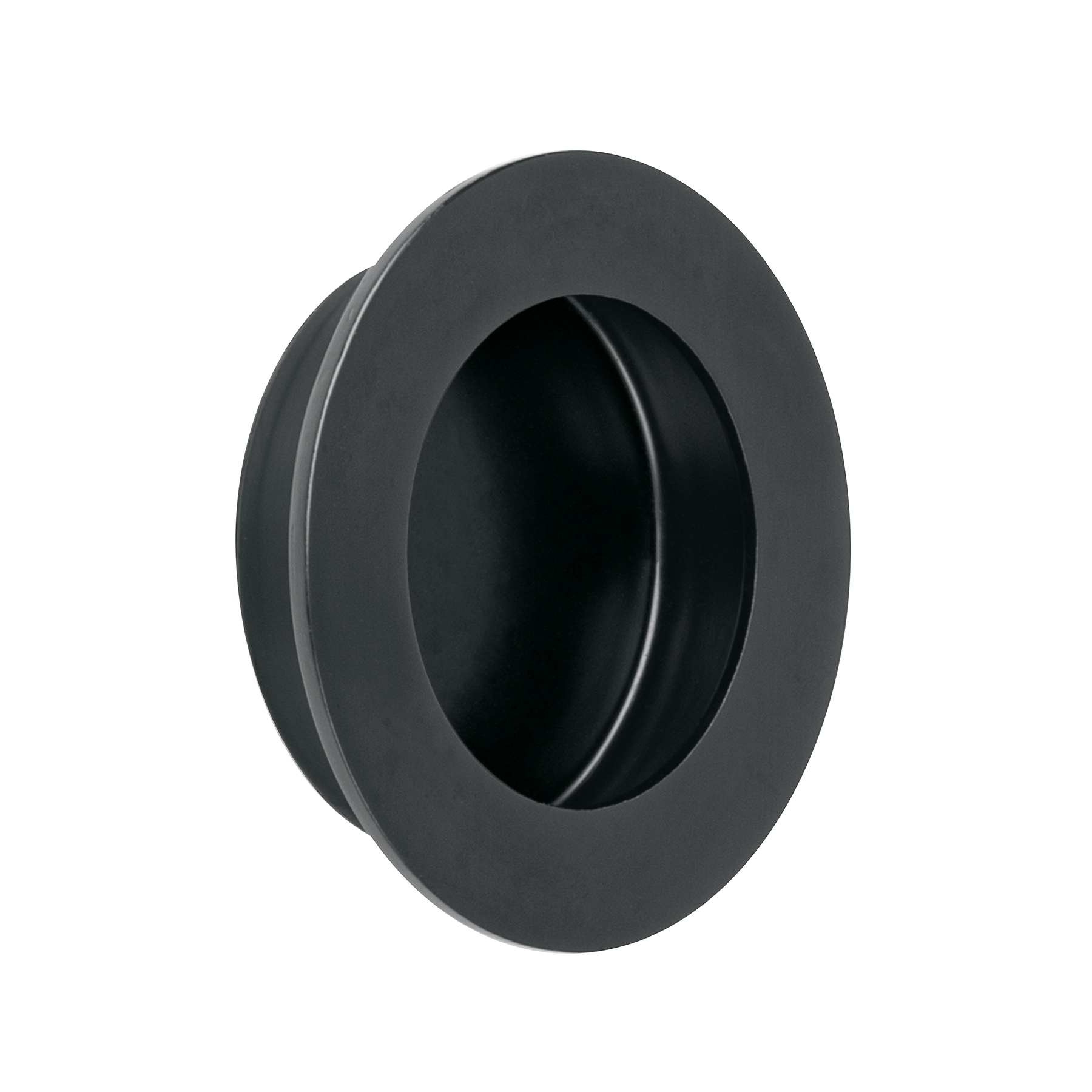 Jaladera de embutir circular No. 4 acabado negro