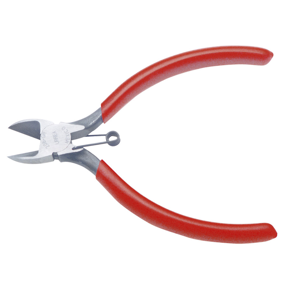 Pinza para electricista con mango rubber grip con resorte corte diagonal de 5-13/32"