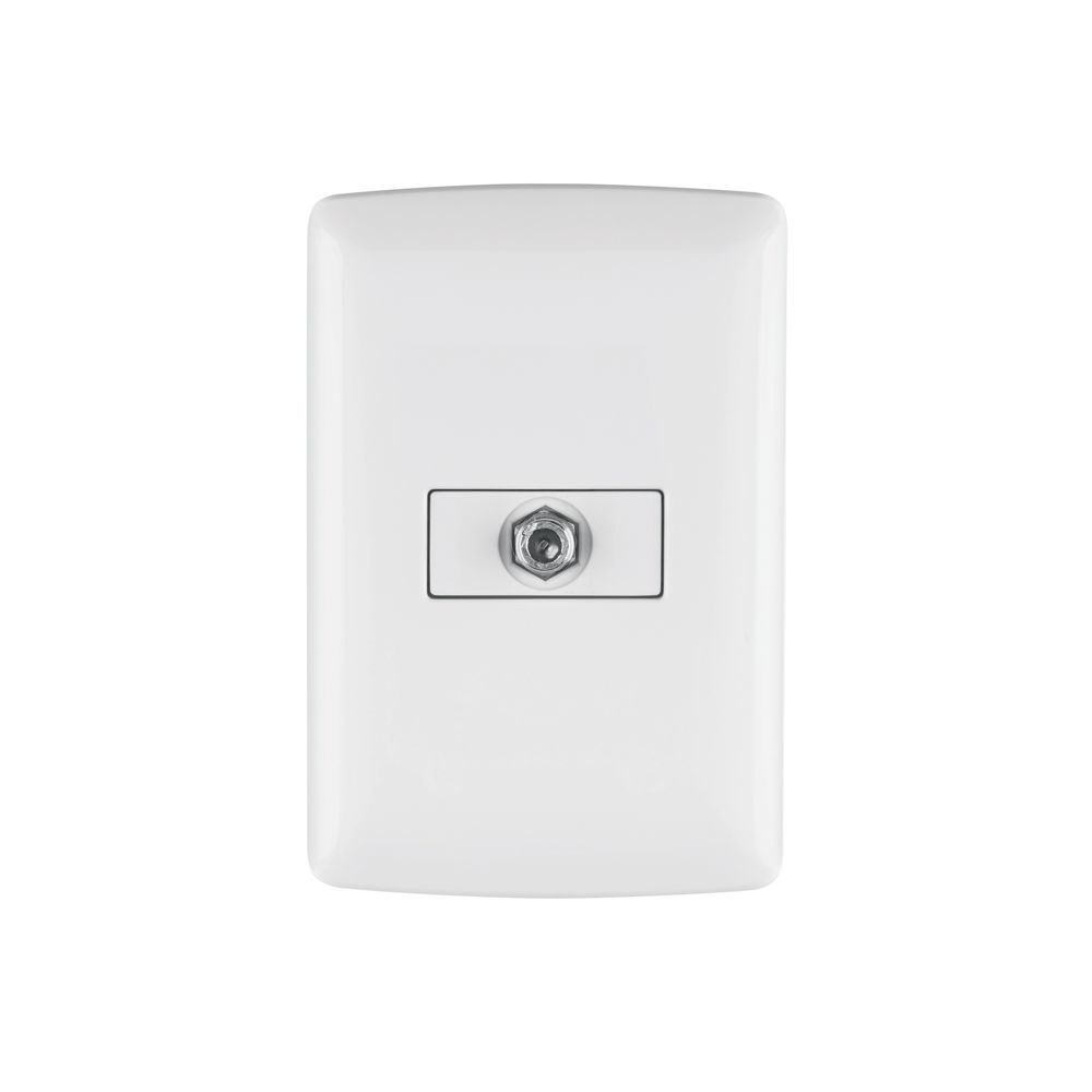 Placa armada con conexión para TV, blanco, línea Italiana