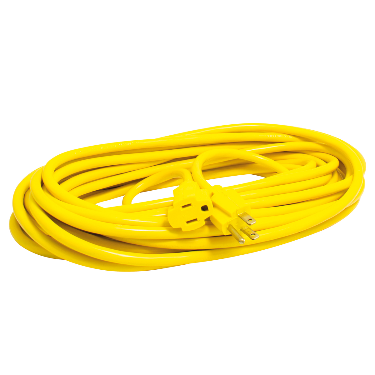 Extensión eléctrica uso rudo aterrizada color amarillo, 5 m