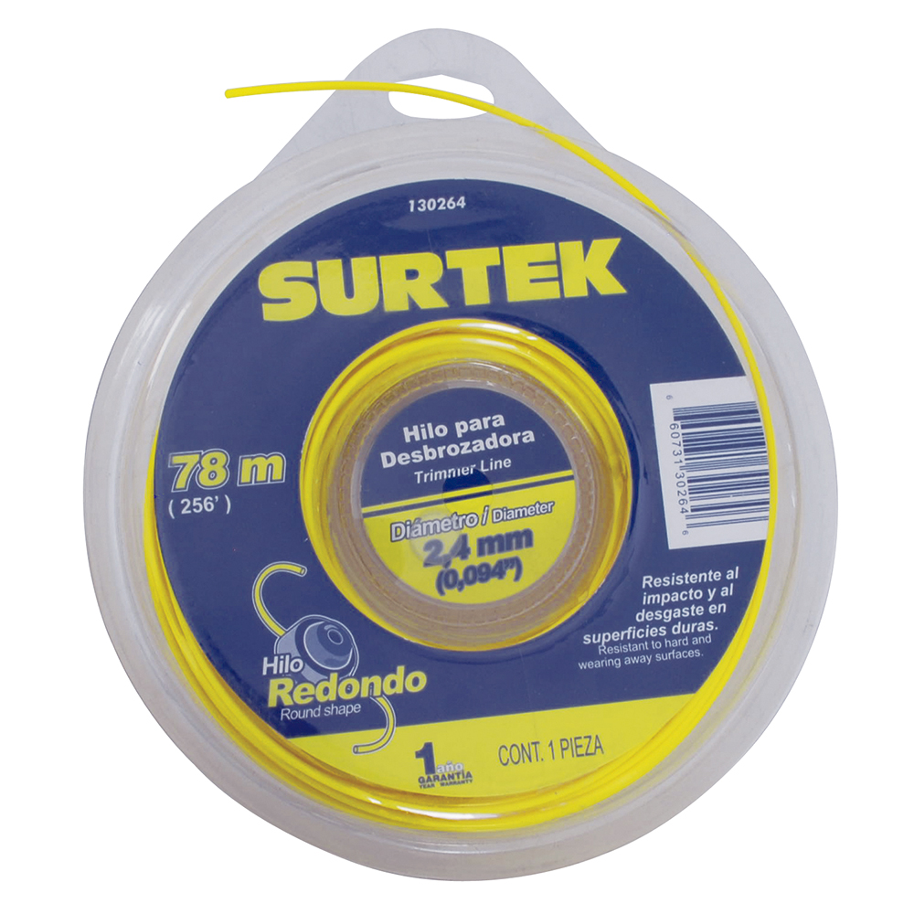 Nailon redondo para desbrozadora doble blíster, 2.4 mm x 78 m