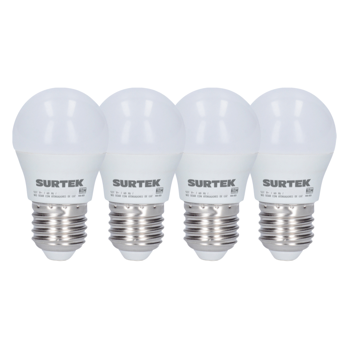 Paquete de 4 lámparas de LED tipo bulbo A19, 5 W luz de día
