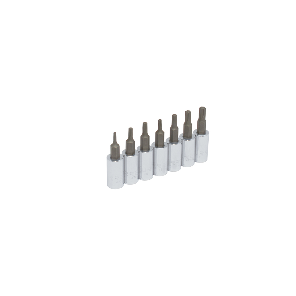 Juego de dados con punta torx cuadro de 1/4", 7 piezas