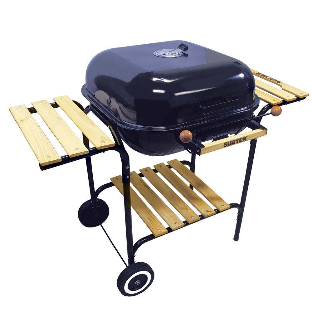Asador de carbón con ruedas 106 cm x 57 cm x 89 cm