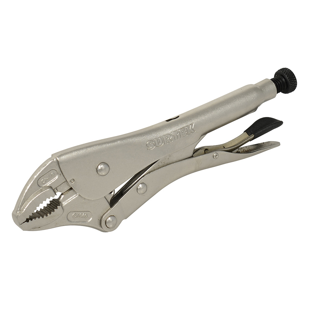 Pinza de presión cromada quijada curva de 5"
