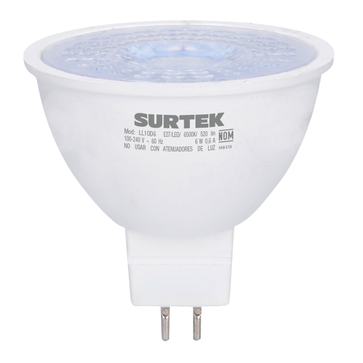 Lámpara de LED tipo GU5.3, 6 W luz cálida