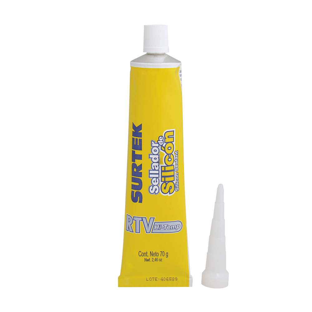 Silicón para alta temperatura, color aluminio en tubo, 85 gr