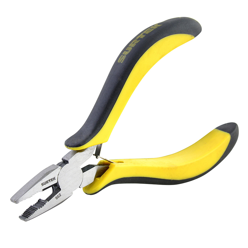 Mini pinza para electrónica con mango bimaterial corte lateral de 4-1/2"