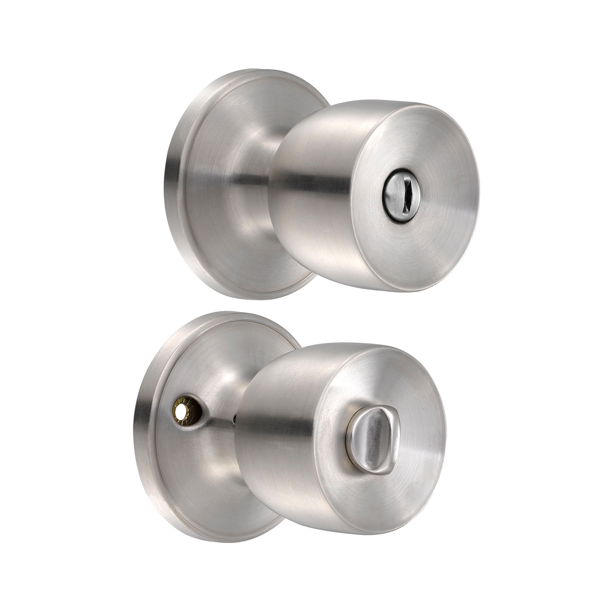 Pomo tubular copa recta función baño acero inoxidable, latón antiguo, llave estándar, blís