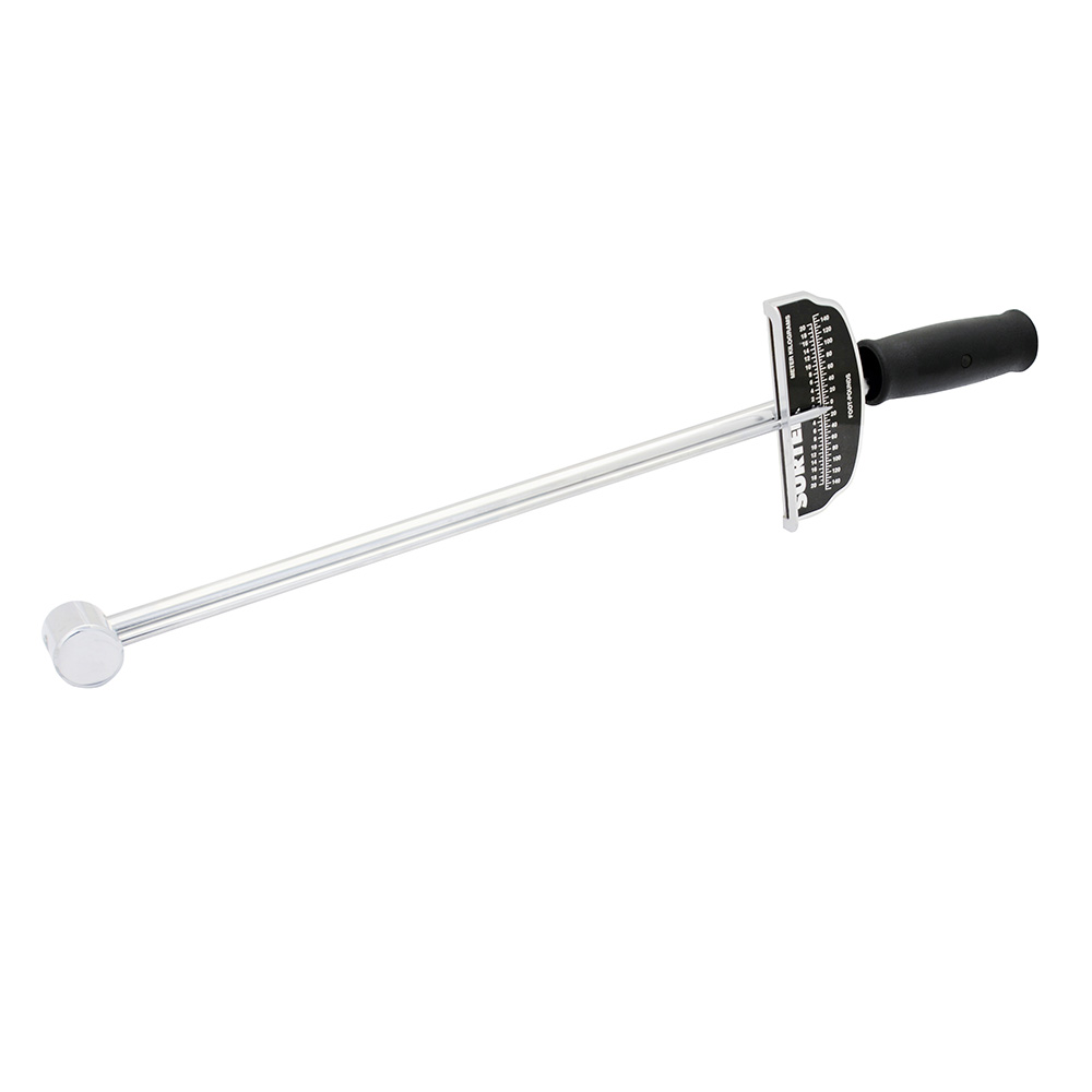 Torquímetro de aguja una escala dual cuadro de 1/2", 0-140 ft-lb