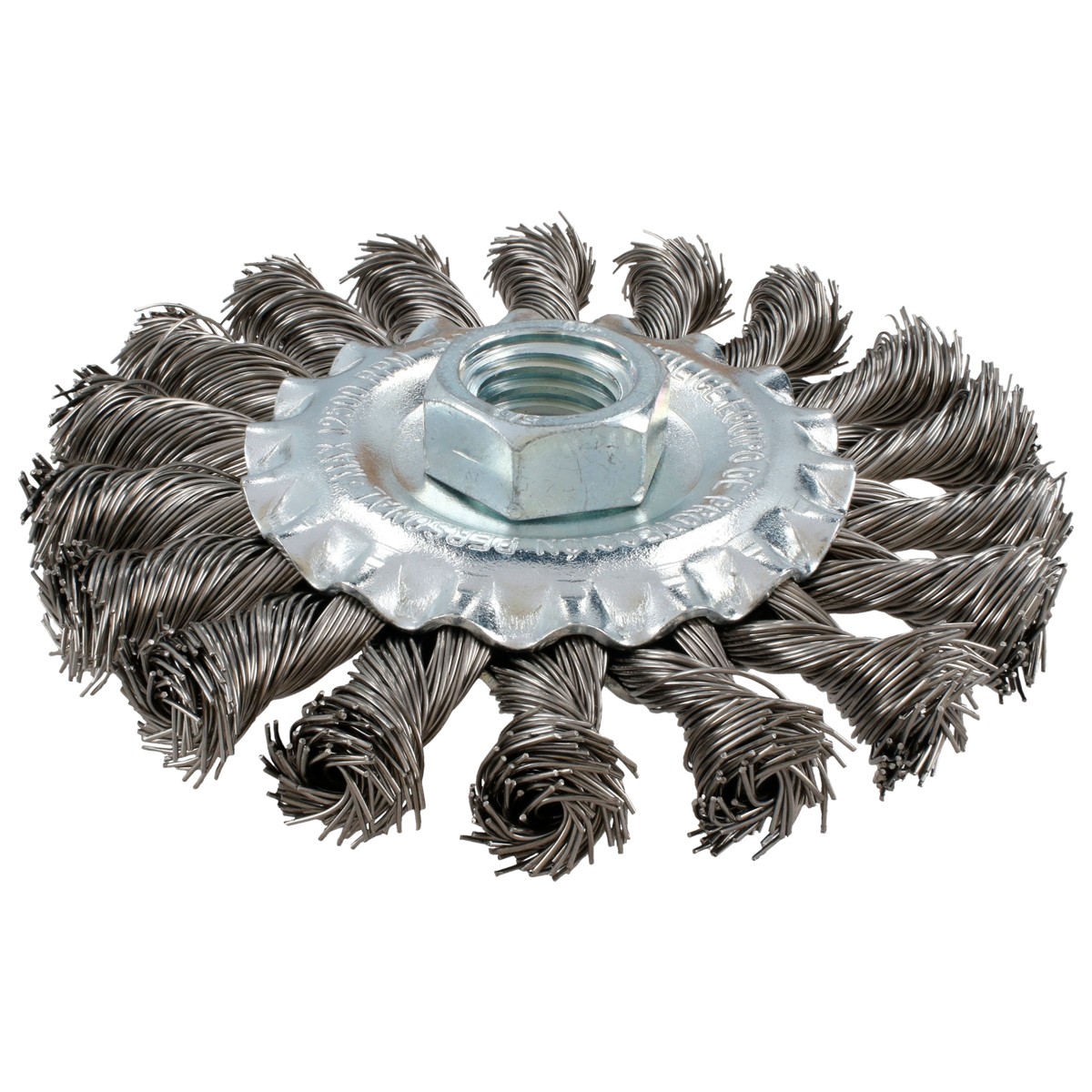 Carda circular ondulada alambre grueso 4" x 0.30 mm con rosca M14