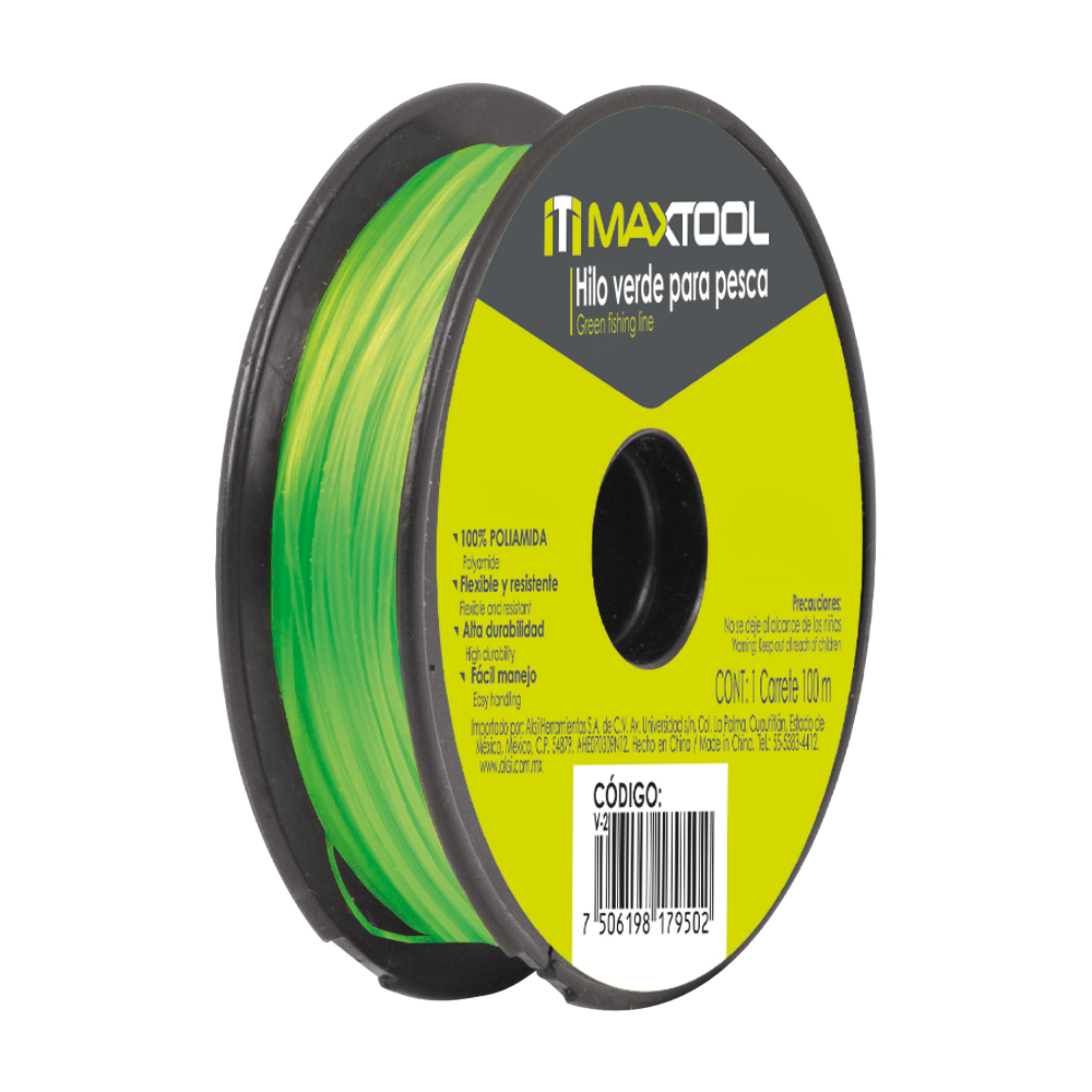Hilo de Nylon para pesca 1 mm verde, 100m