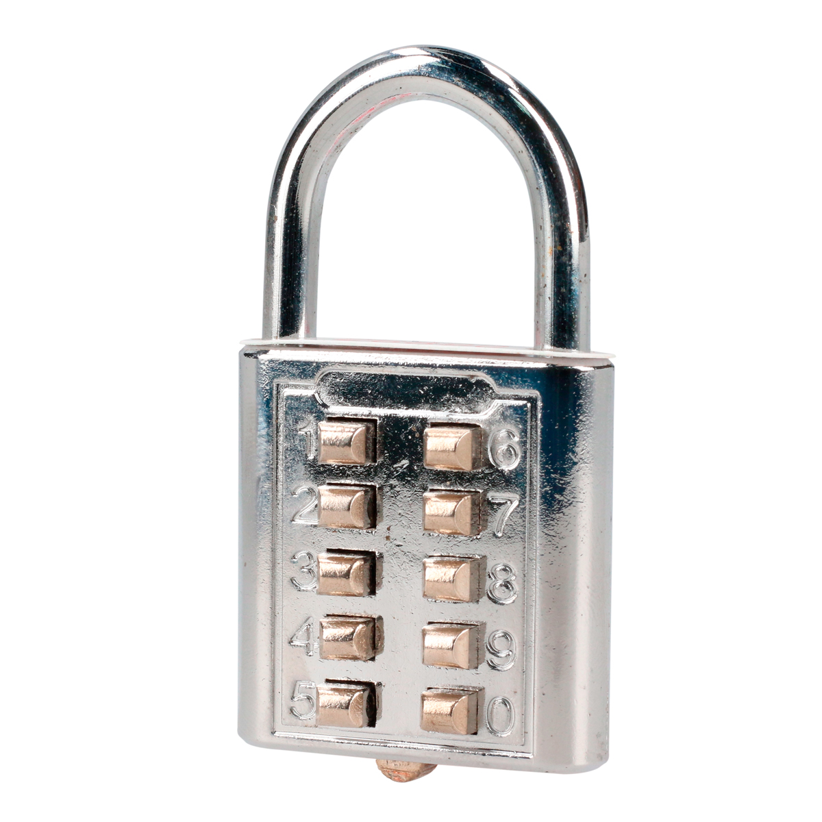 Candado de combinación, cromo brillante, 40 mm