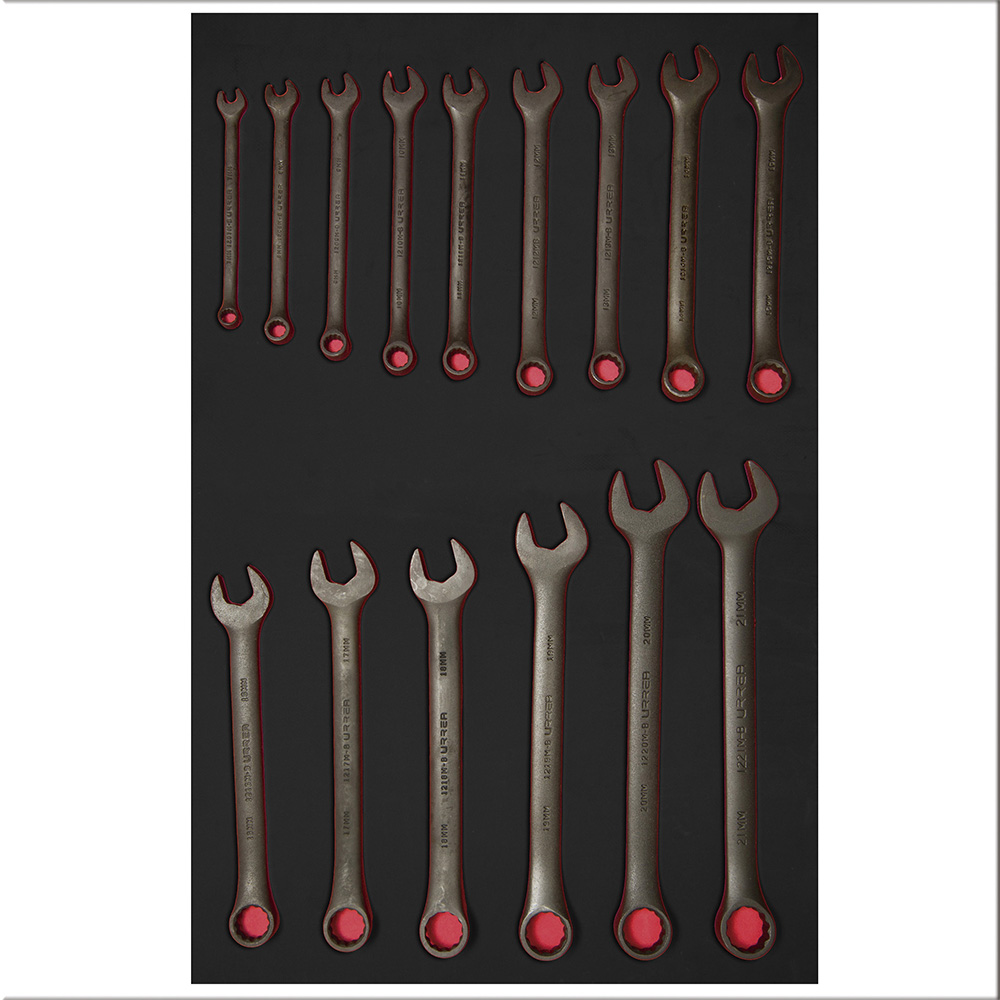 Juego de llaves combinadas fosfatizadas métricas 15 piezas, CH304-C