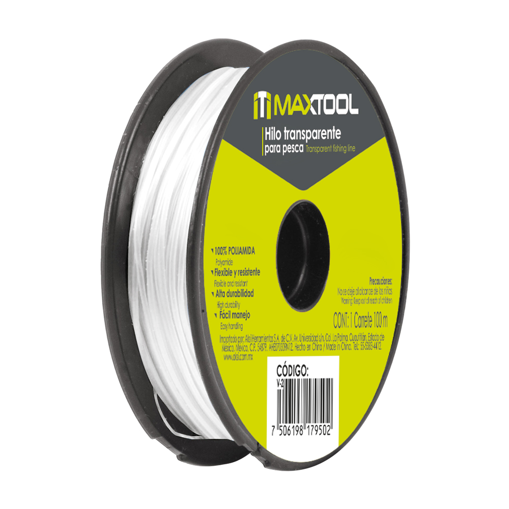 Hilo de Nylon para pesca 0.80 mm transparente, 100m