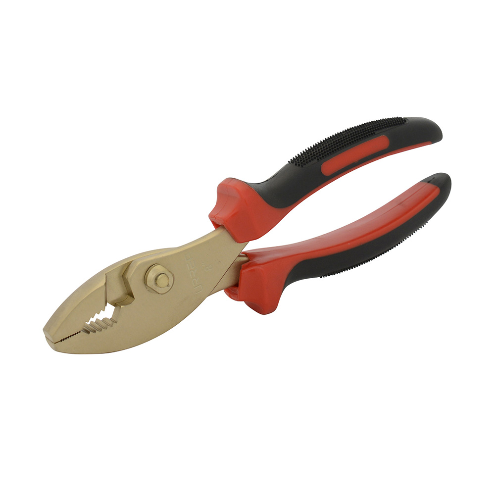 Pinza de bronce-aluminio antichispa para mecánico con mango bimaterial de 8"