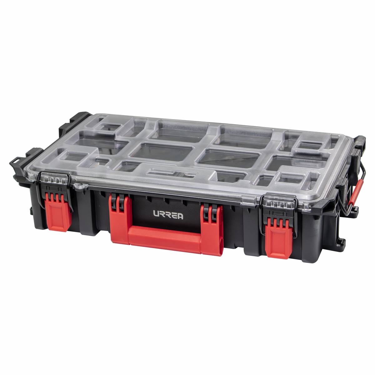 Caja modular plástica color negro con organizadores 21-1/2" x 13-1/2" x 4-1/2"