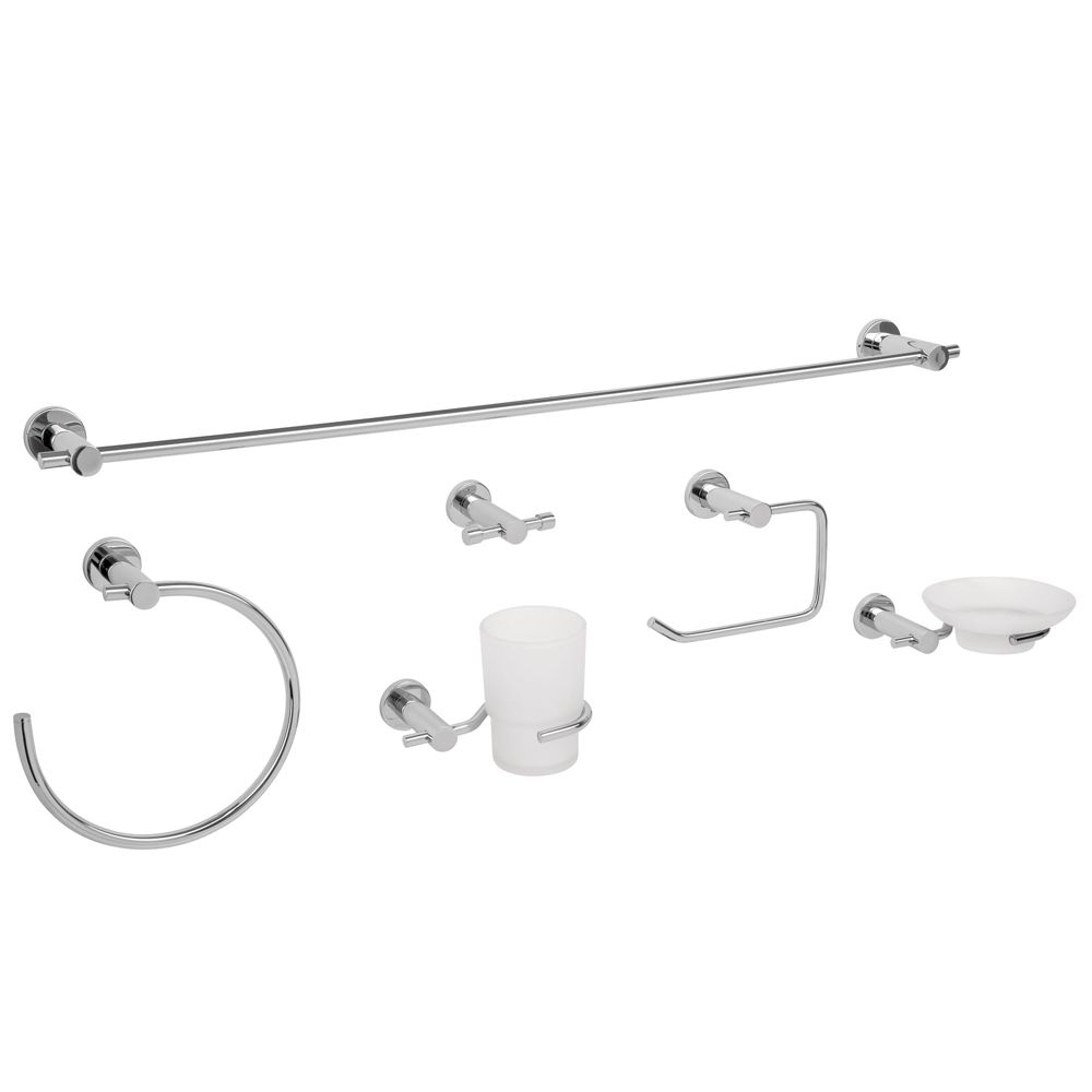 Juego de 6 accesorios para baño acabado cromo, FOSET ELEMENT