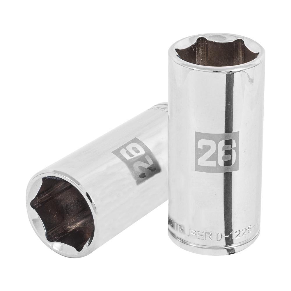 Dado largo de 26 mm, 6 puntas, cuadro 1/2', TRUPER
