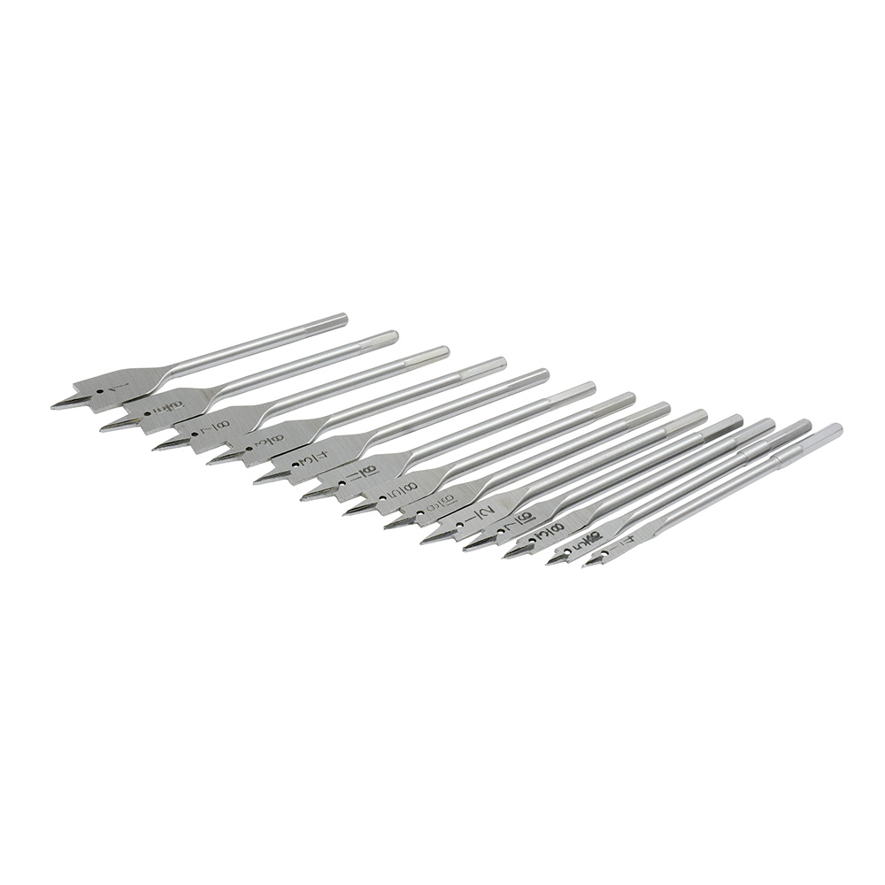 Juego de brocas para madera de acero al carbono tipo manita zanco hexagonal, 13 piezas