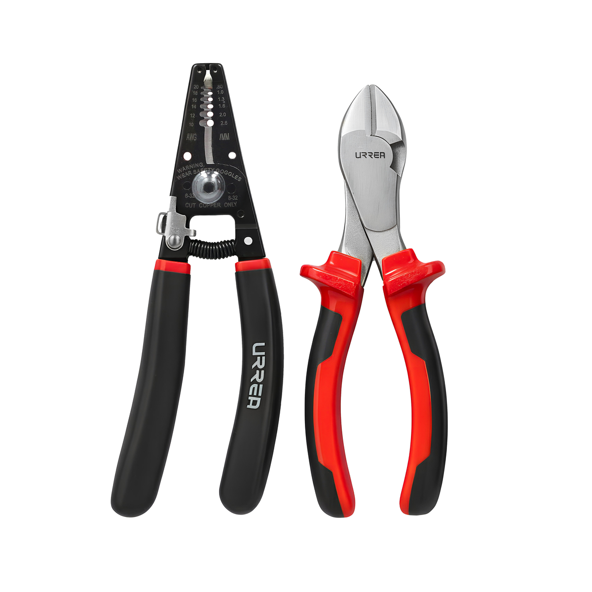 Juego de pinzas para electricista con mango bimaterial, 2 piezas