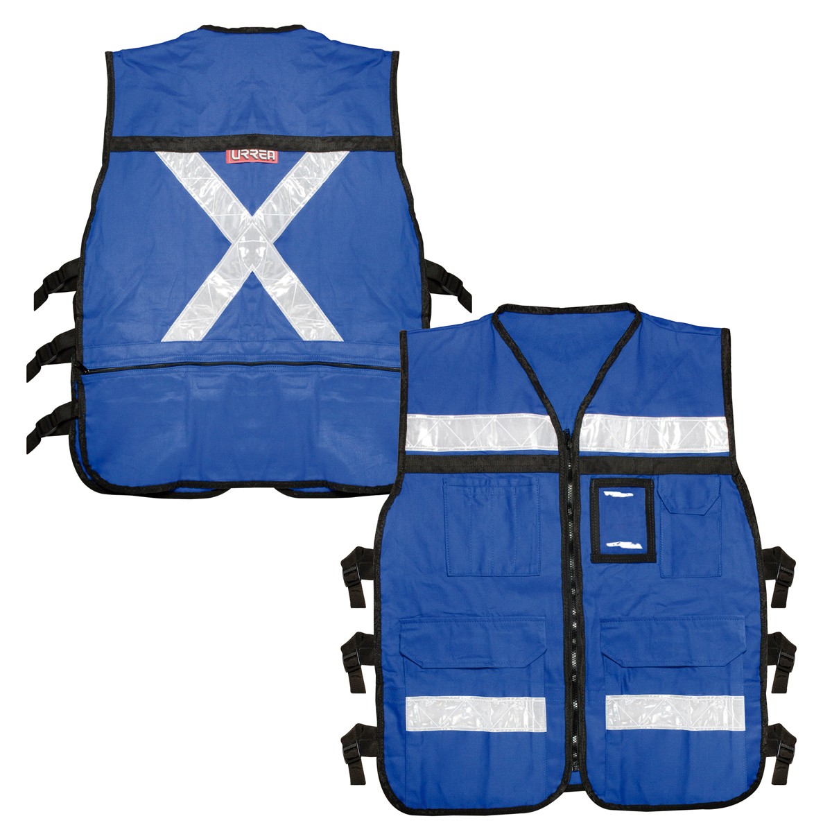 Chaleco de seguridad tipo supervisor abierto con reflejante azul M