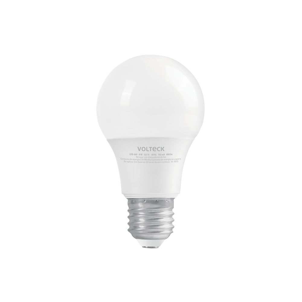 Foco LED 9W (60W) A19, 6500K blanca fría, 800 lm, blíster