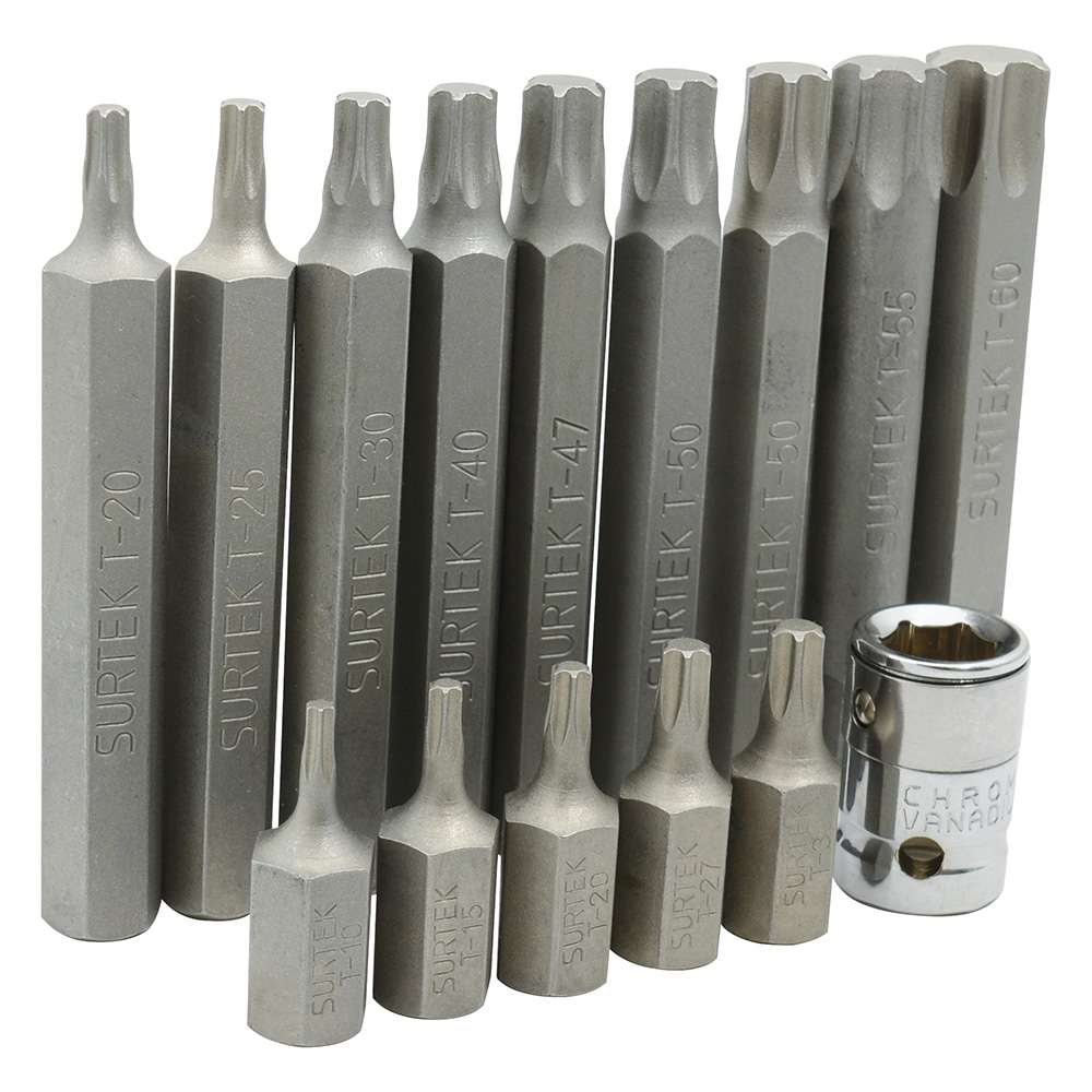 Juego de puntas Torx hexágono de 3/8", 15 piezas en blíster