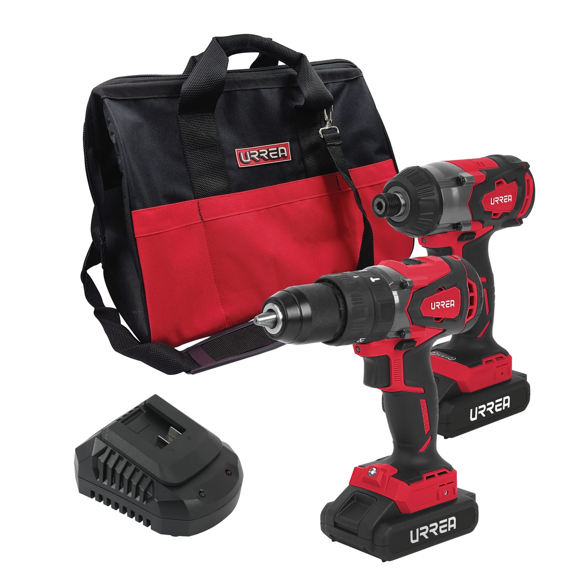 Juego de rotomartillo y atornillador de impacto a batería Li-ion 20 V, 2 piezas en mochila