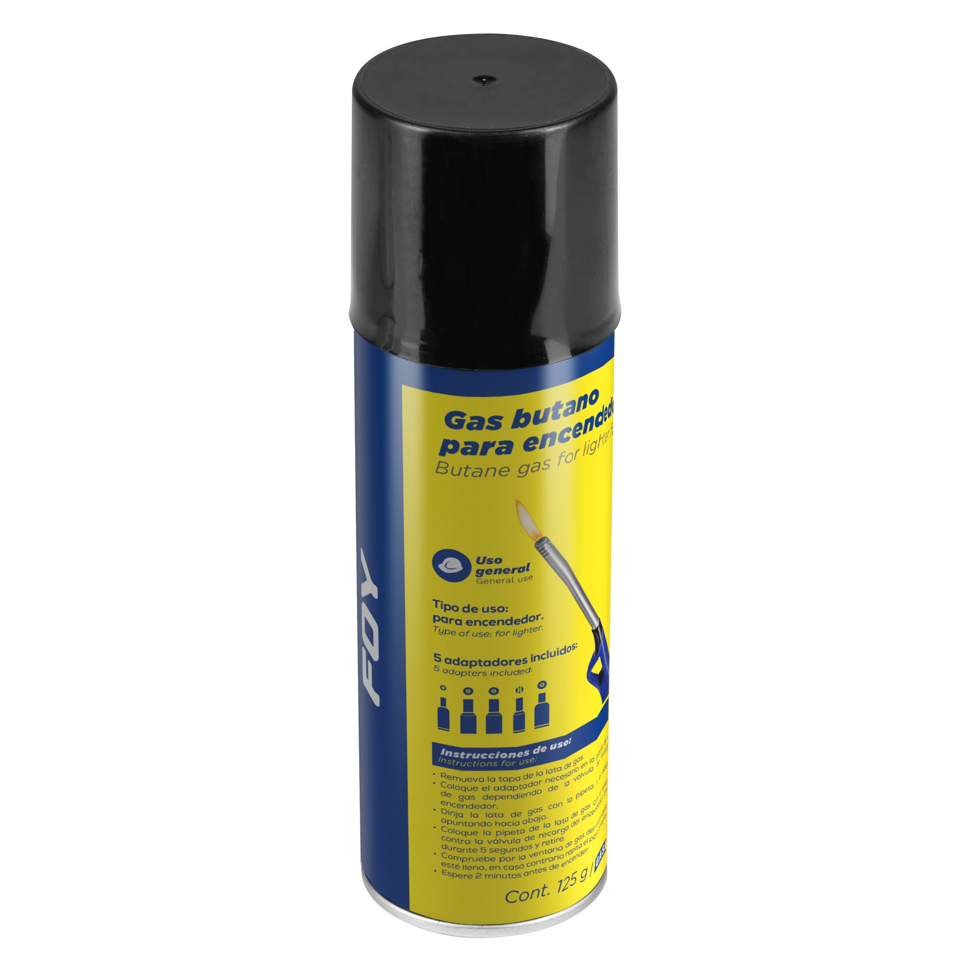 Lata de gas butano para encendedor 125 g
