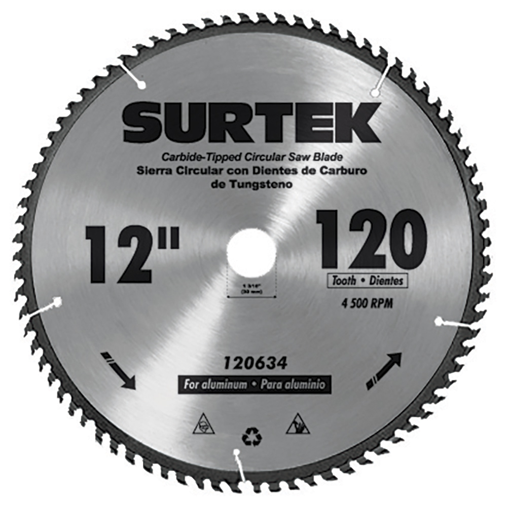Disco para sierra circular para corte aluminio 120 dientes, 12"