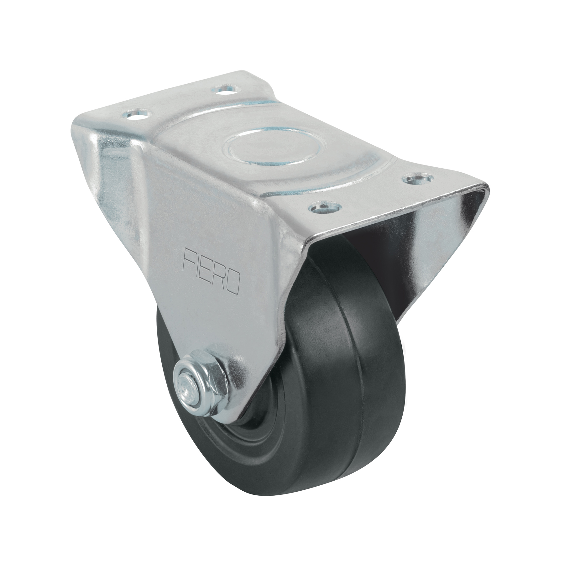 Rodaja hule 3', placa fija con buje, carga 50 kg, FIERO