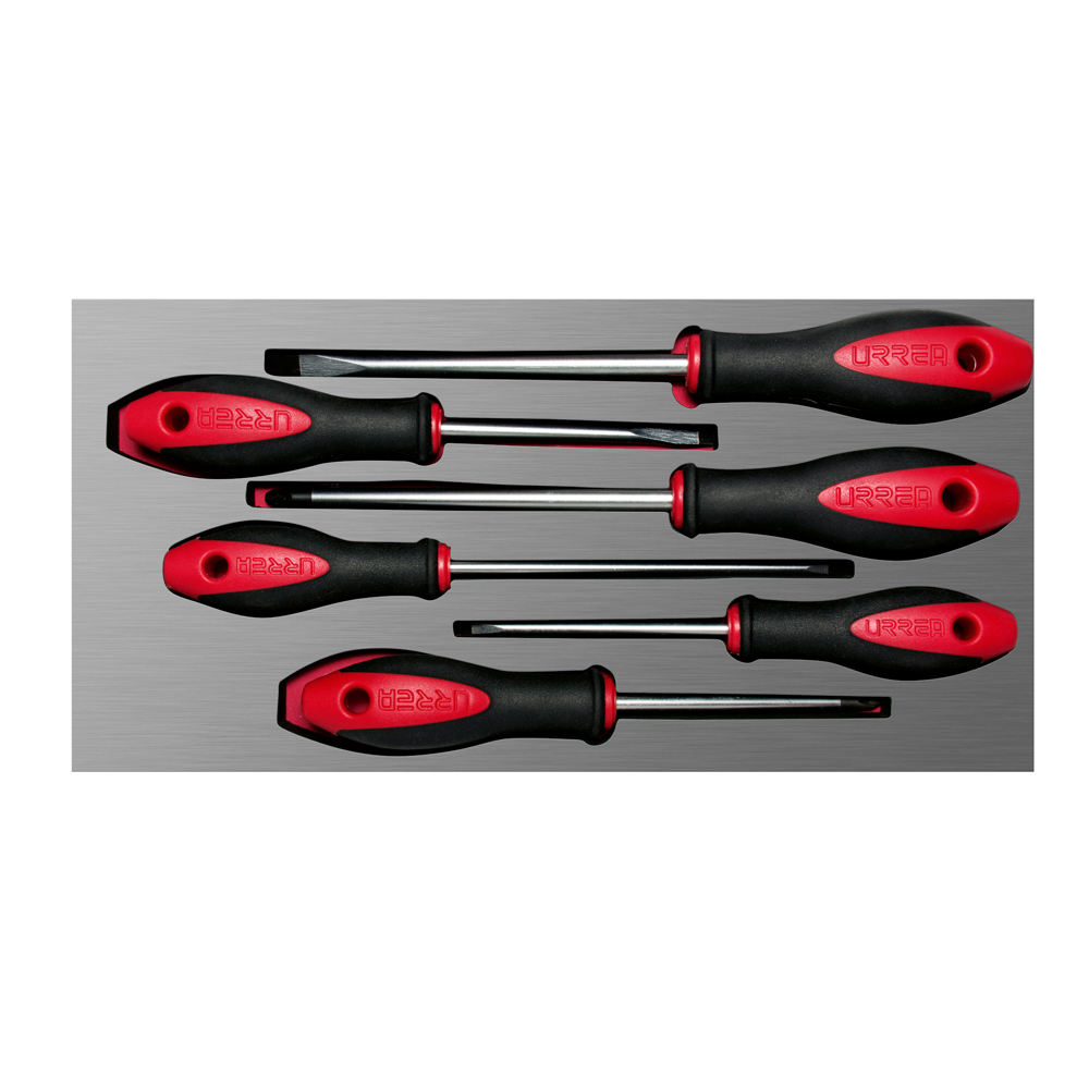 Juego de destornilladores mango bimaterial varias puntas 6 piezas, CH115L-C