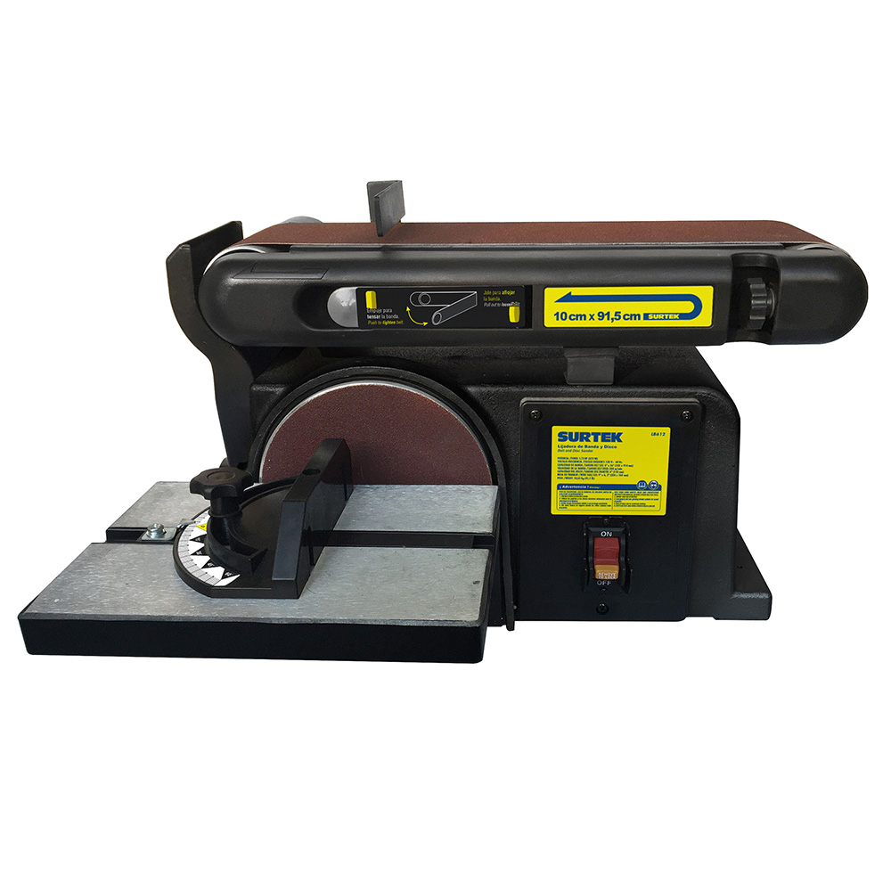 Lijadora de banda y disco estacionaria 4 x 36", 1/2 HP, 373 W