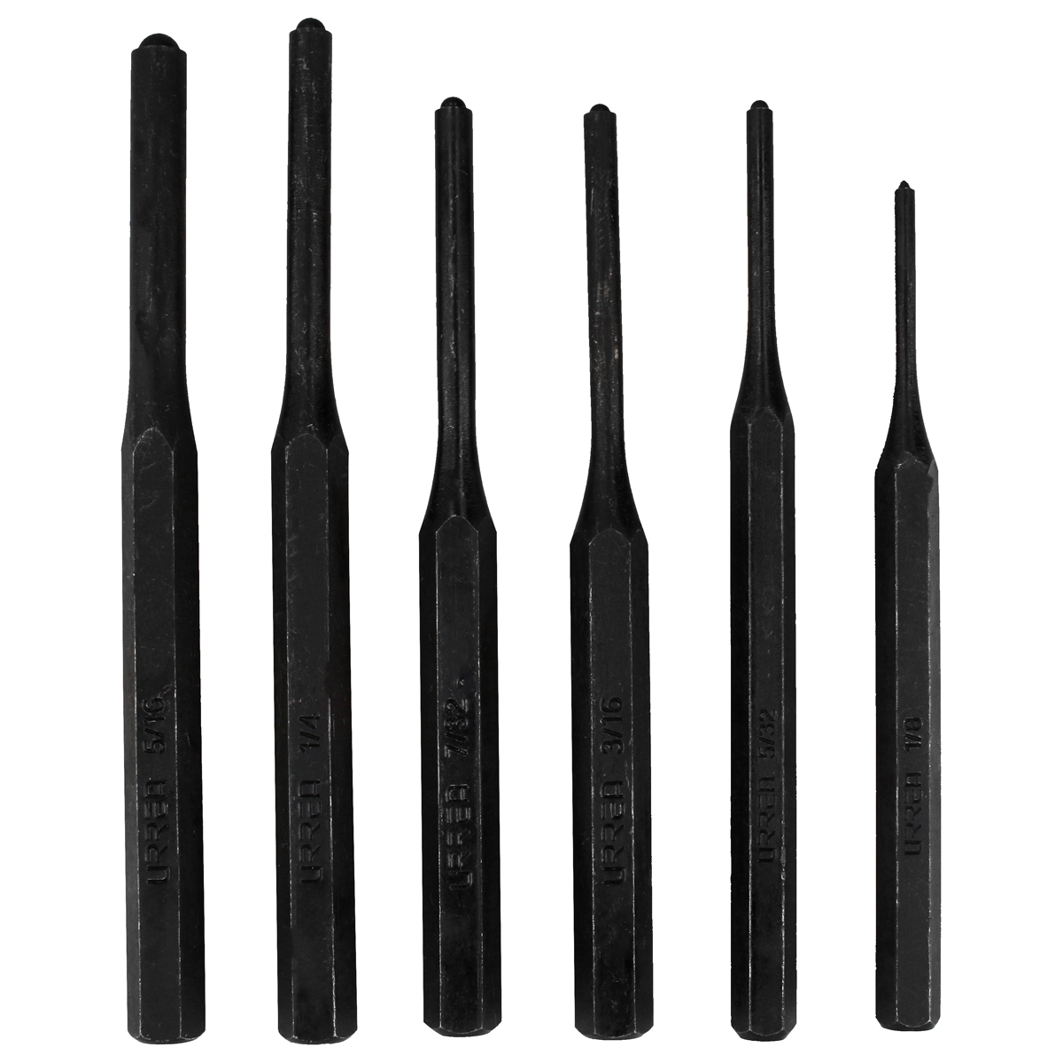 Juego de punzones botadores rectos, 6 piezas