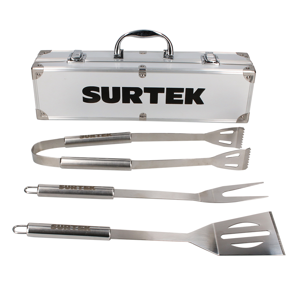 Kit de asado con estuche, mandil, guante, 3 piezas