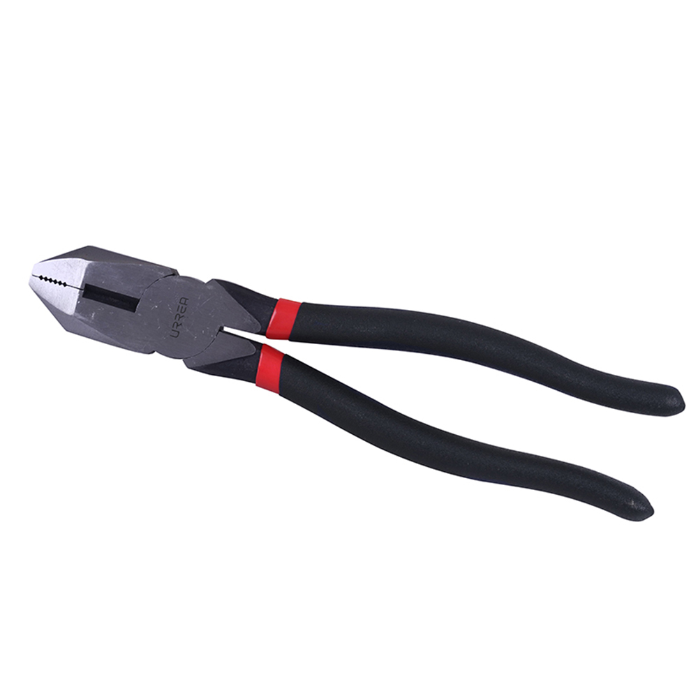 Pinza para electricista con mango rubber grip alta palanca corte lateral de 9"