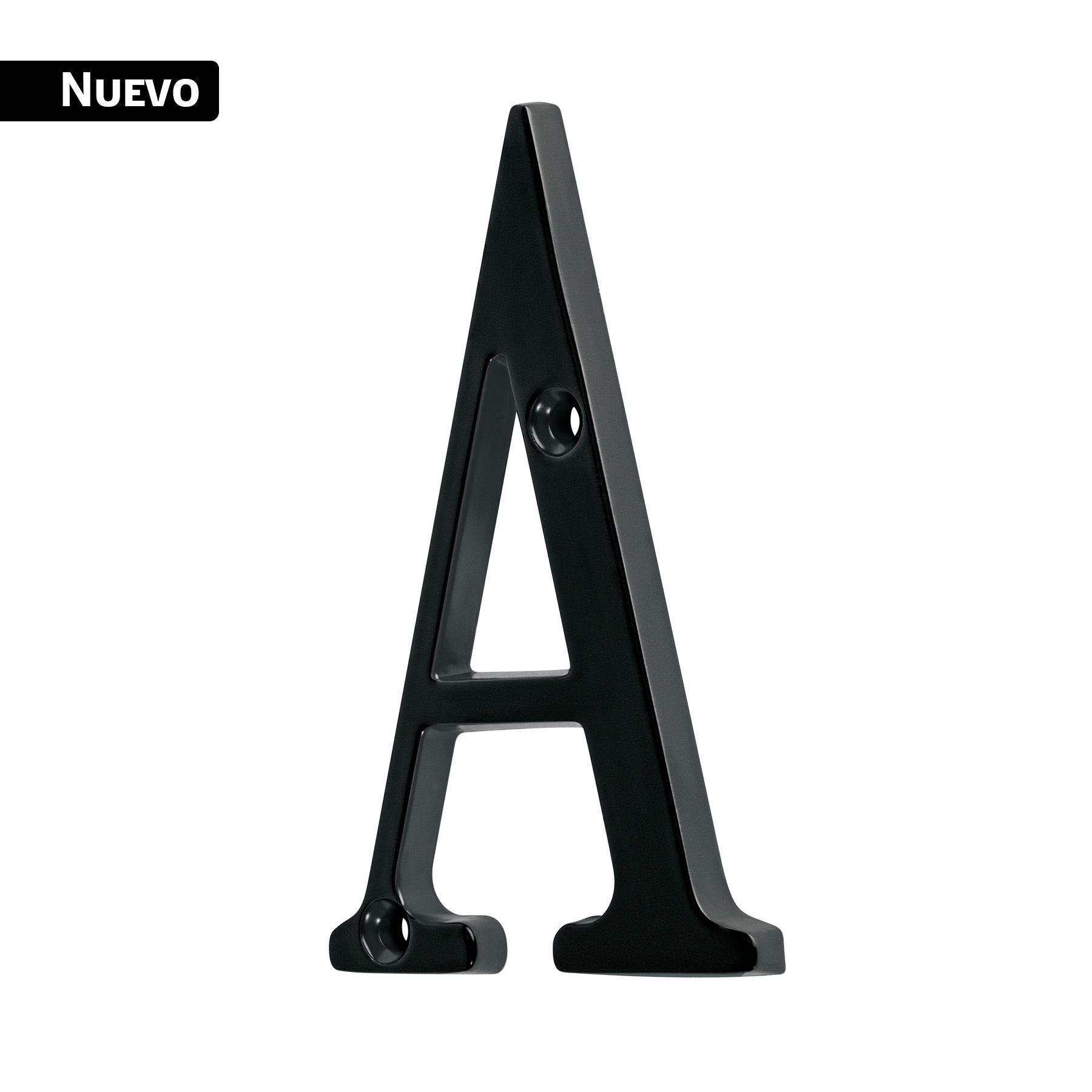 Letra A de latón sólido 4', negro, HERMEX