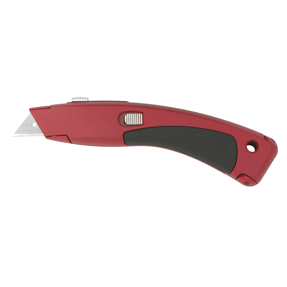 Navaja utilitaria retráctil curva, 7-1/2", cuerpo de zamac