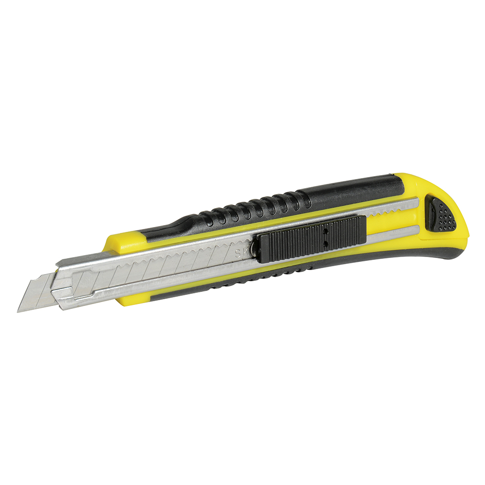 Cutter con cuerpo de plástico de 9 mm, cambio automático de navaja, mango bimaterial
