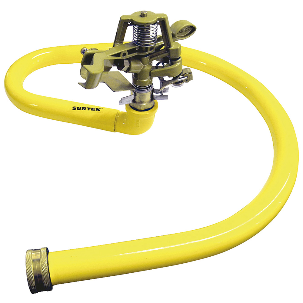 Aspersor estacionario con base metálica amplia regulada por pulsación, 3/4" GHT