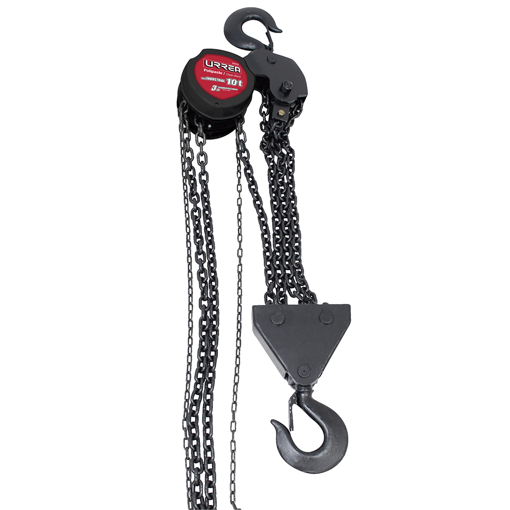 Polipasto manual sistema doble freno cadena 3 m , 4 ramales, 10 ton