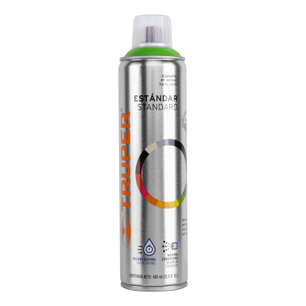 Pintura aerosol verde manzana, bote esbelto 400 ml, TRUPER
