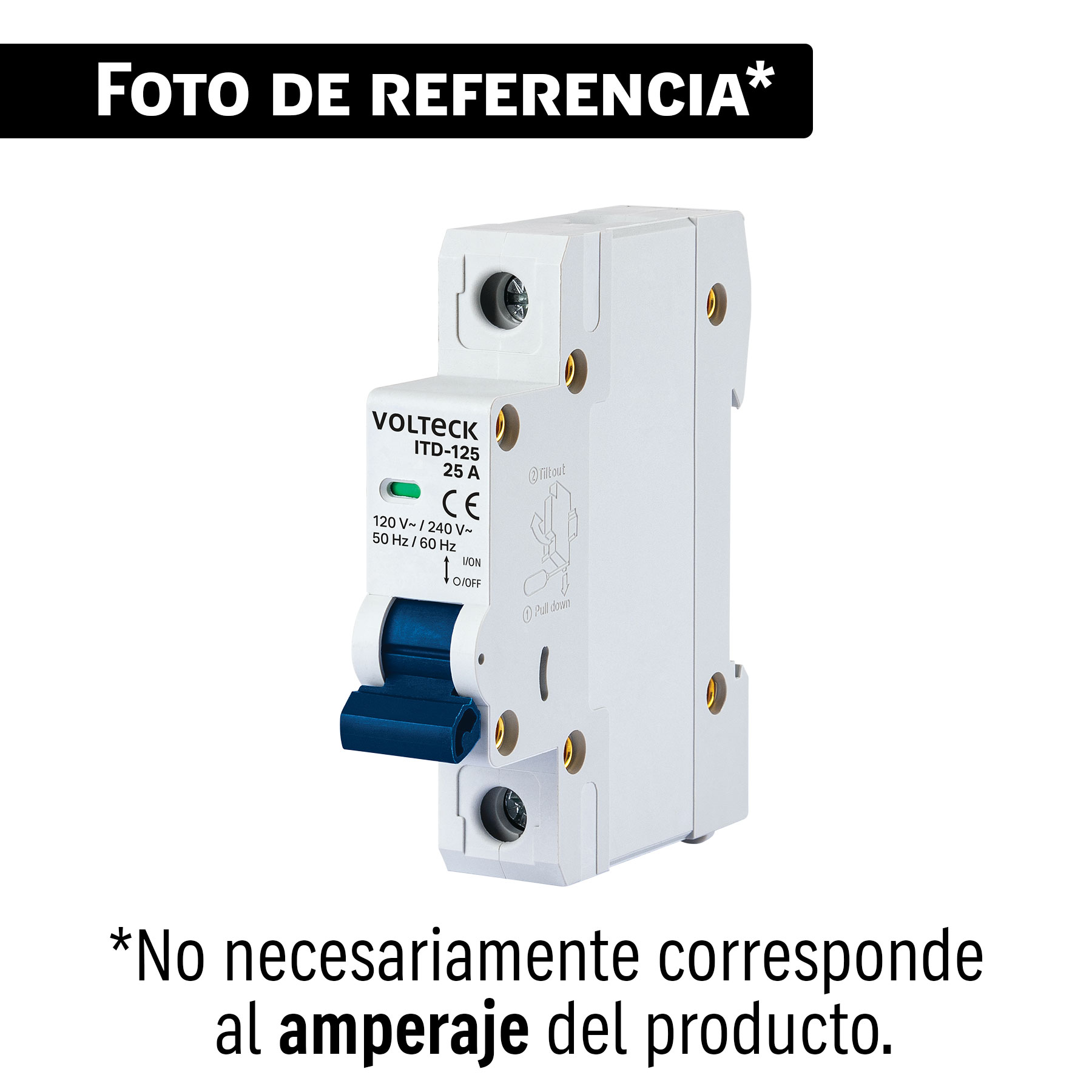 Interruptor de 1 polo 63 A para riel DIN, VOLTECK