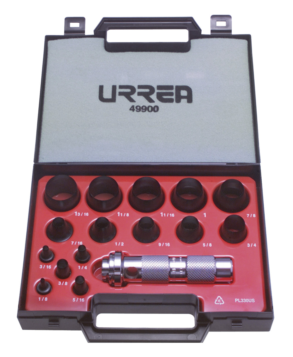 Juego de sacabocados de 1/8" a 1-3/16", 16 piezas