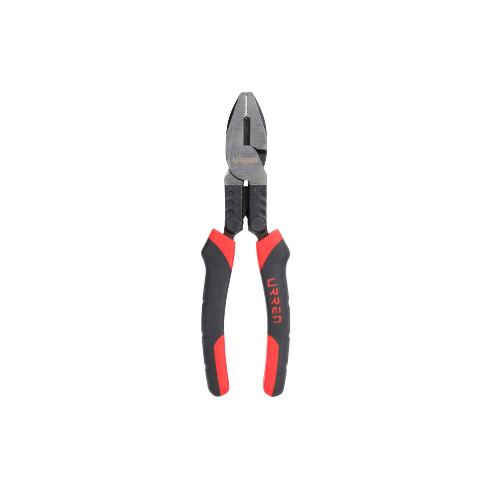 Pinza para electricista con mango bimaterial palanca compuesta corte lateral de 8"